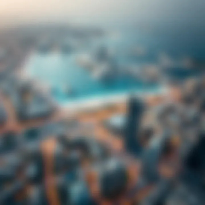 Location of Vera Residences in Dubai Aerial view of Dubai highlighting the location of Vera Residences