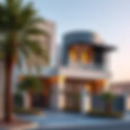 Stunning villa facade showcasing modern architecture in Al Quwain