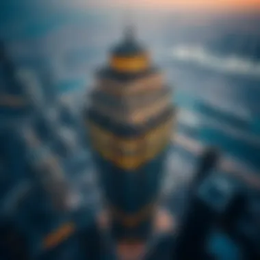 Aerial View of Warsan Tower Aerial view of Warsan Tower and surrounding Dubai skyline