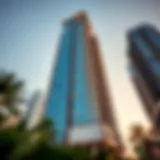 Stunning facade of Warsan Tower showcasing modern architecture