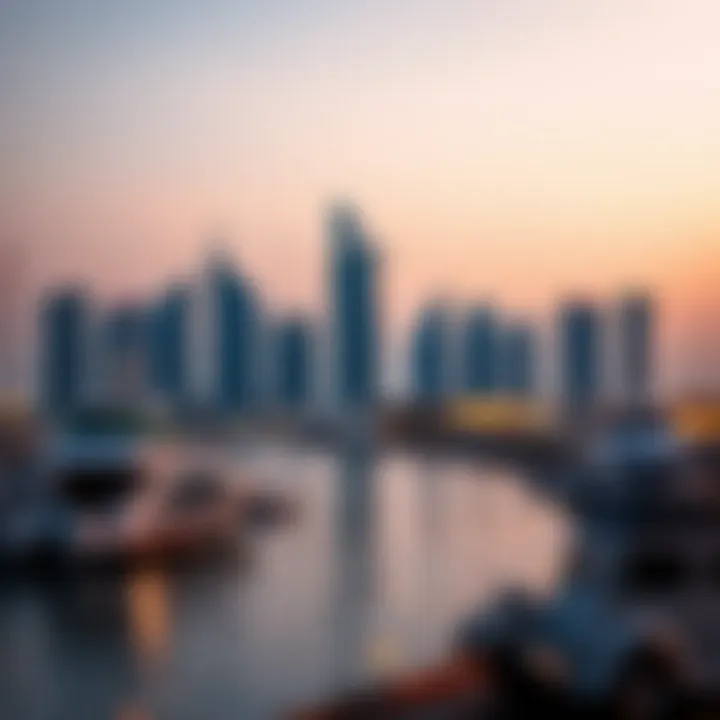 Evening skyline of Yas Water Front reflecting luxury living and modernity