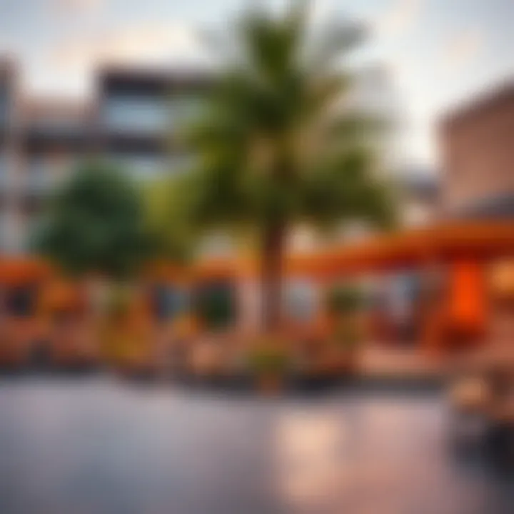 Vibrant community spaces within Falcon City promoting social interaction and culture