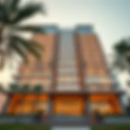 Stunning facade of Falcon Tower showcasing modern architecture