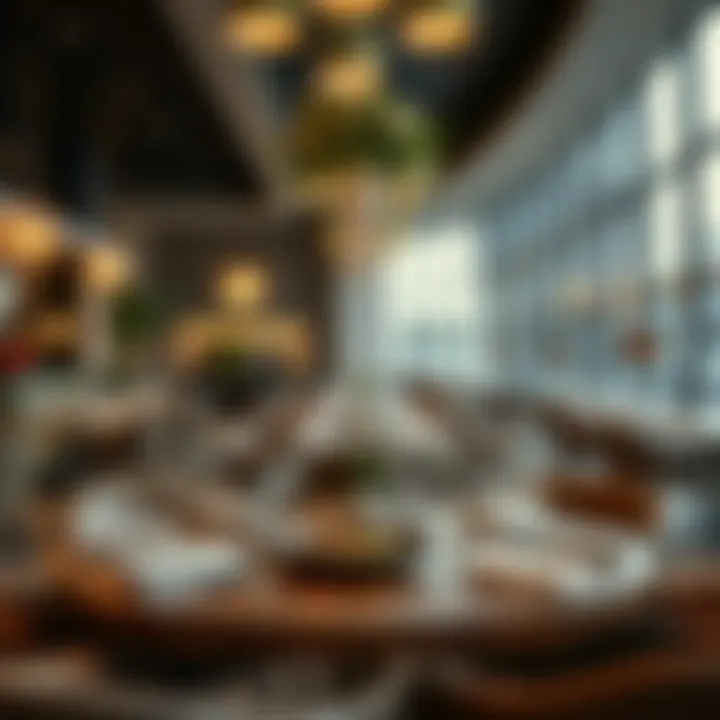 Contemporary dining setup at a restaurant in Festival City