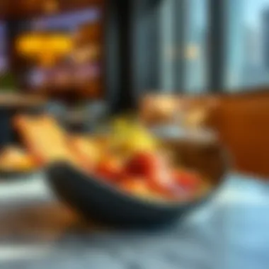 Culinary presentation of a gourmet dish from a local restaurant