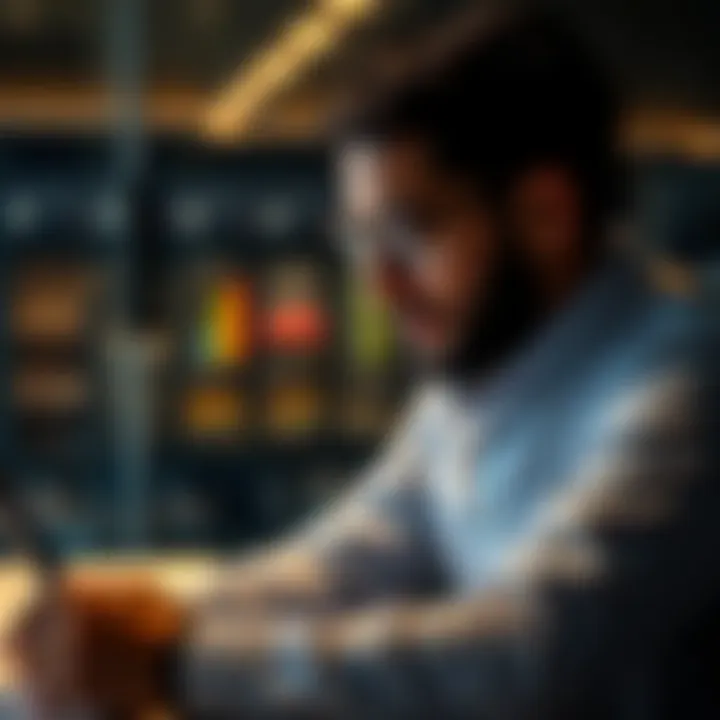 An entrepreneur analyzing real estate market data