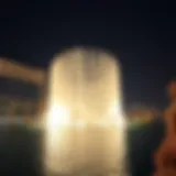 The mesmerizing Dubai Fountain performing at night