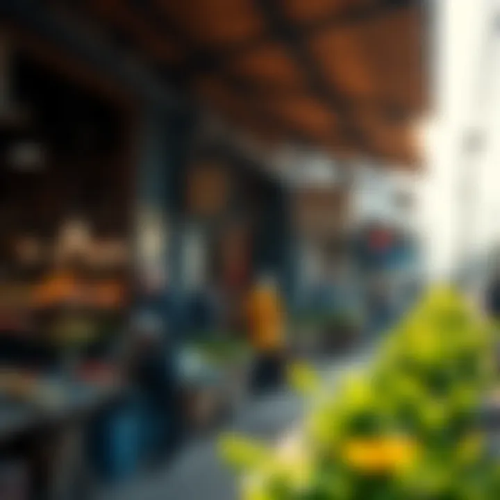 A marketplace in a Global Village reflecting economic vitality and cultural exchange