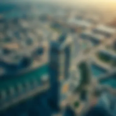 Strategic Aerial View of Grosvenor House Aerial perspective highlighting the strategic location of the tower in Dubai