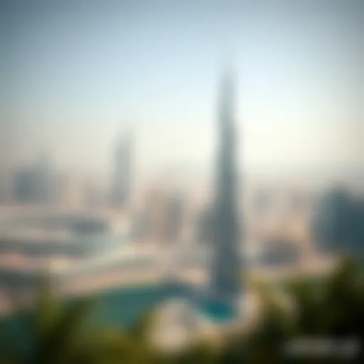 Majestic view of Hilal Tower against the Dubai skyline