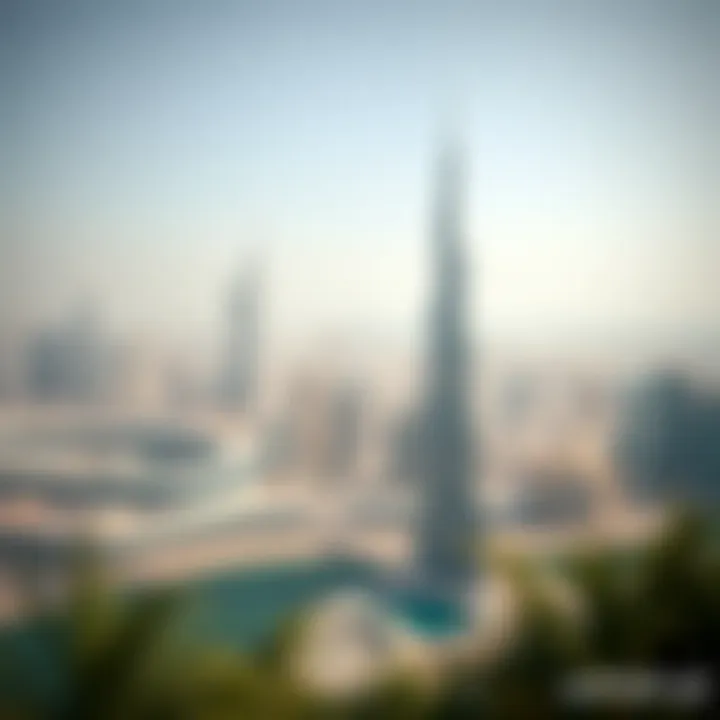 Majestic view of Hilal Tower against the Dubai skyline