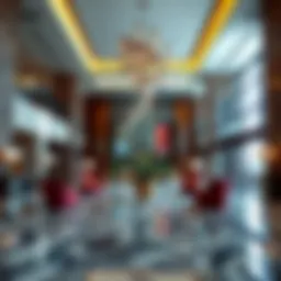 Luxurious hotel lobby in Media City showcasing contemporary design