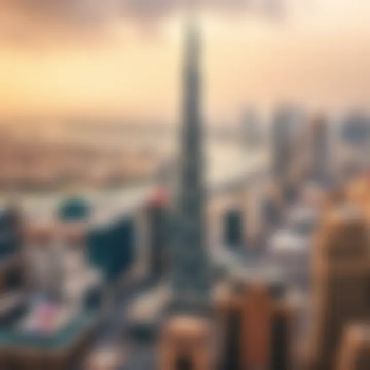 Panoramic view of Downtown Dubai showcasing HSBC Tower's prominence