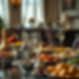 A beautifully arranged iftar table showcasing an array of traditional dishes and dates.