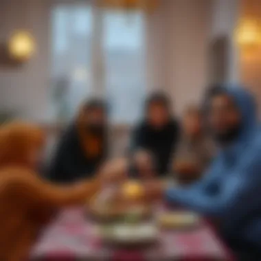 Togetherness at Iftar Muslim family breaking fast together
