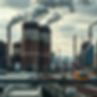 Urban landscape reflecting the challenges of industrial growth, including pollution