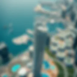 Aerial view of Iris Bay Tower showcasing its architectural elegance