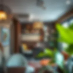 A cozy corner of The Kana Cafe showcasing its unique interior design