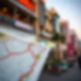 A detailed map showcasing the postal codes in Karama, Dubai