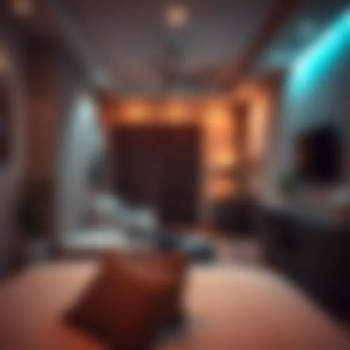 Interior of a bed space accommodation highlighting cozy living conditions