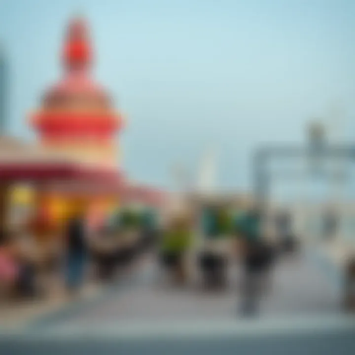 Vibrant beachfront restaurants and cafes at La Mer