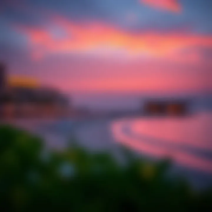 Stunning beachfront view of Le Mer Dubai at sunset
