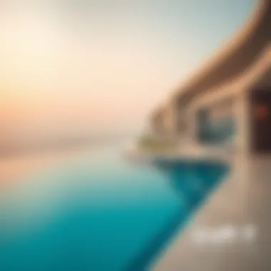 Elegant design of a luxury infinity swimming pool