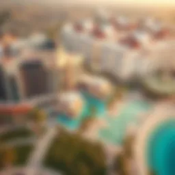 Aerial view of Madinat Al-Masdar showcasing its modern architecture