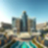 An aerial view showcasing the architectural design of مجمع بايونير العين