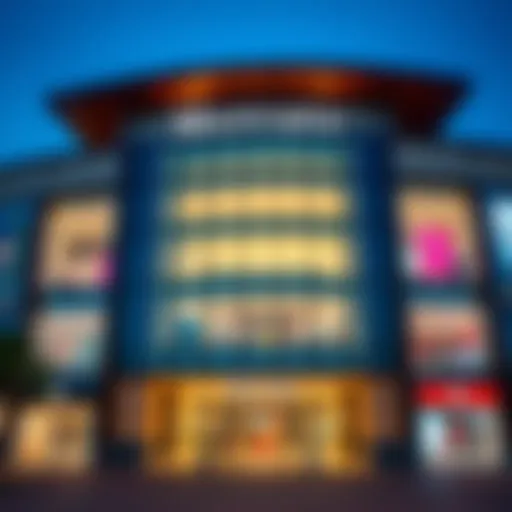 Architectural facade of Mercato Shopping Mall showcasing its unique design