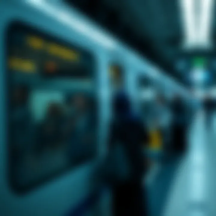 Passengers boarding the Dubai Metro