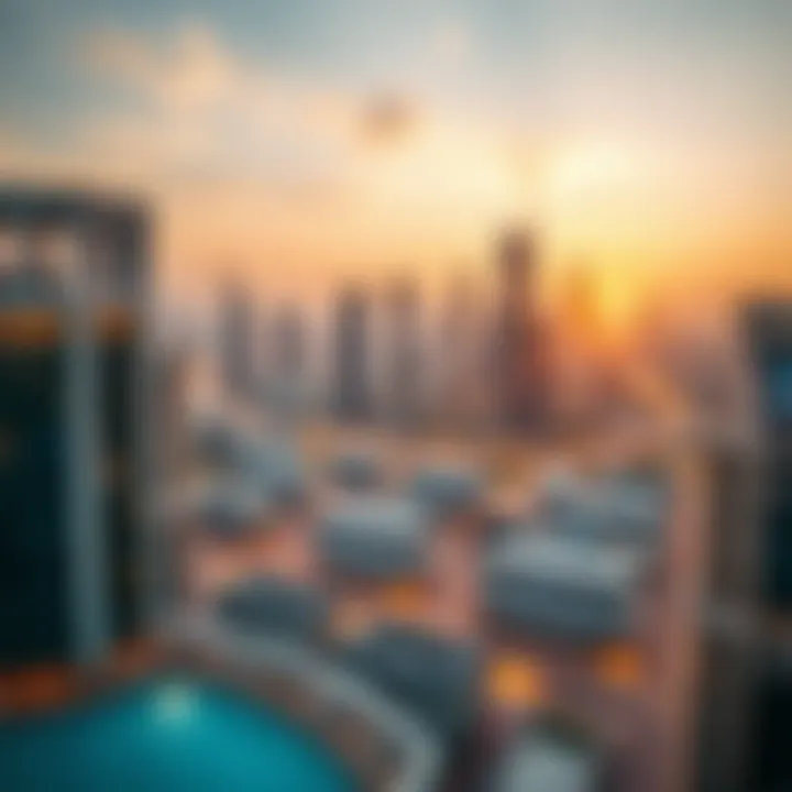 Vibrant Dubai skyline from Mövenpick