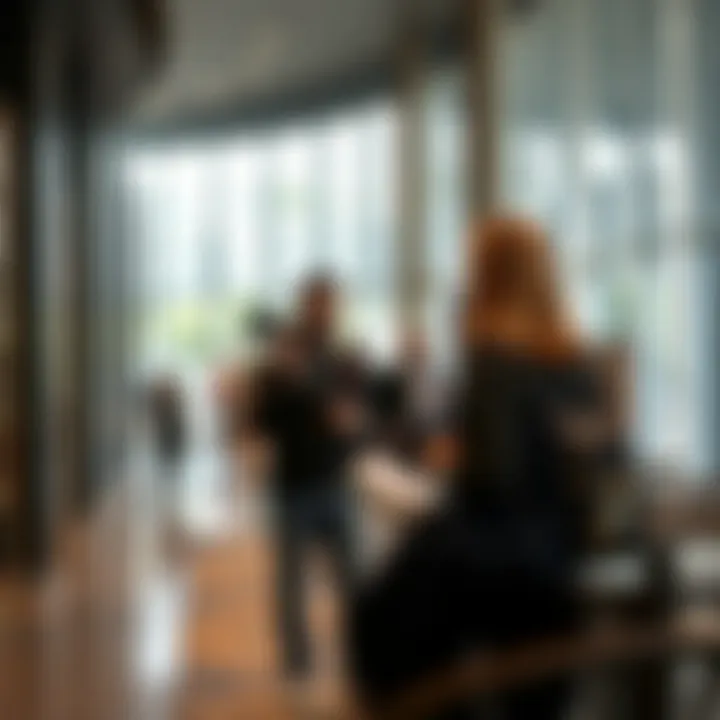 Visitors enjoying the library's facilities
