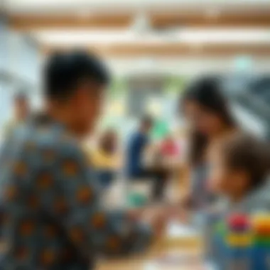 Community members engaging in various activities inside the centre