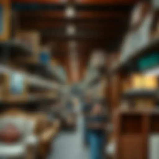 Vibrant marketplace showcasing a variety of used furniture