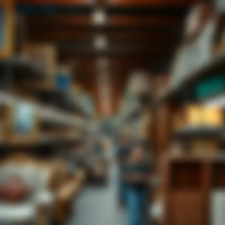 Vibrant marketplace showcasing a variety of used furniture