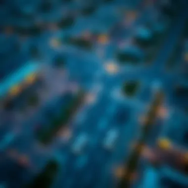 Aerial Perspective of Dubai's Parking and Toll Infrastructure Aerial view of Dubai showcasing parking lots and toll roads