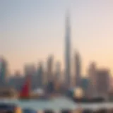 Stunning skyline of Dubai with iconic buildings