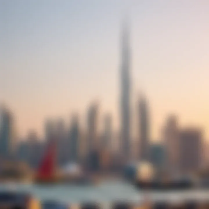 Stunning skyline of Dubai with iconic buildings