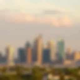 A skyline view of Abu Dhabi showcasing financial institutions