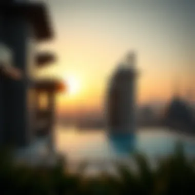 A Luxurious Villa Overlooking the Cityscape Stunning view of a luxury villa in Dubai