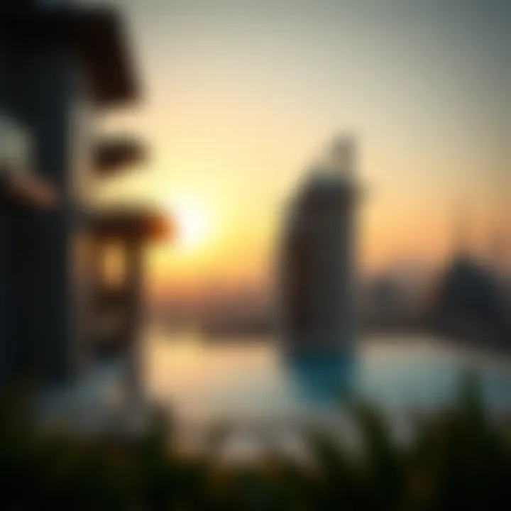 A Luxurious Villa Overlooking the Cityscape Stunning view of a luxury villa in Dubai