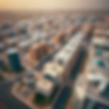 Strategic Location of Al Quoz An aerial view of Al Quoz highlighting its strategic location and accessibility