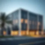 A modern office building in Al Quoz, showcasing a sleek architectural design