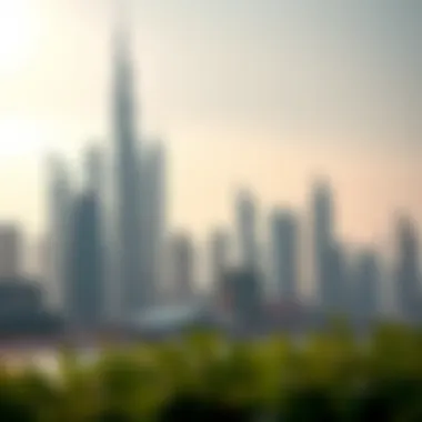 Iconic Dubai Skyline and Urban Landscape Skyline of Dubai showcasing modern skyscrapers