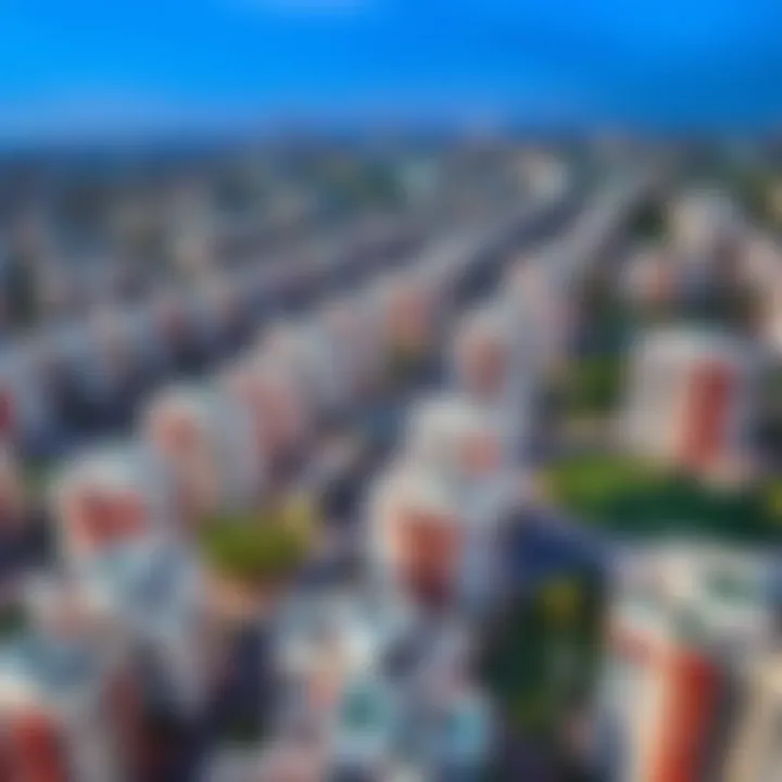 Aerial Insight into Dubai's Residential Communities Aerial view of a vibrant residential community in Dubai