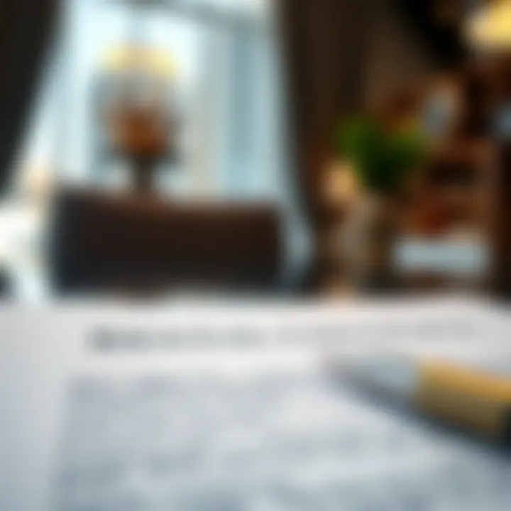 Detailed View of Rental Agreement Detailed view of a rental contract document