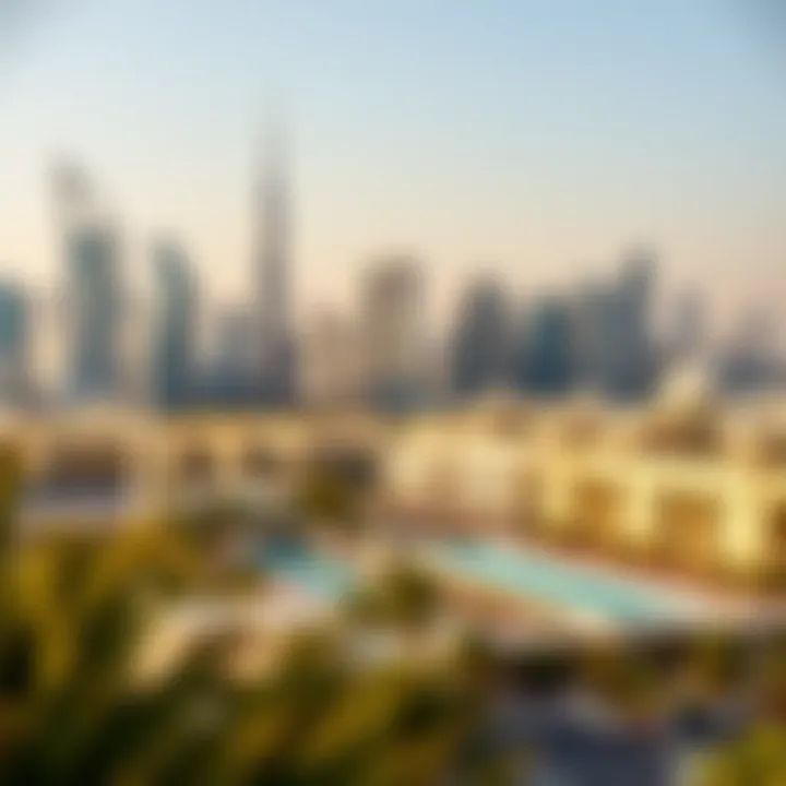 A panoramic view of Dubai's skyline with a focus on legal buildings