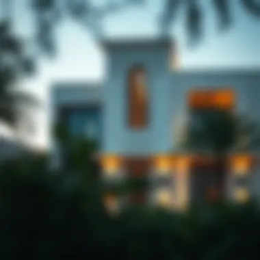 Architectural Elegance of a Modern بنت هاوس Exterior view of a modern بنت هاوس with intricate architectural details