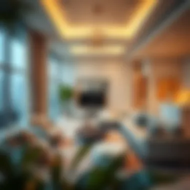 Contemporary Design in بنت هاوس Living Space Luxurious بنت هاوس living room showcasing contemporary design elements